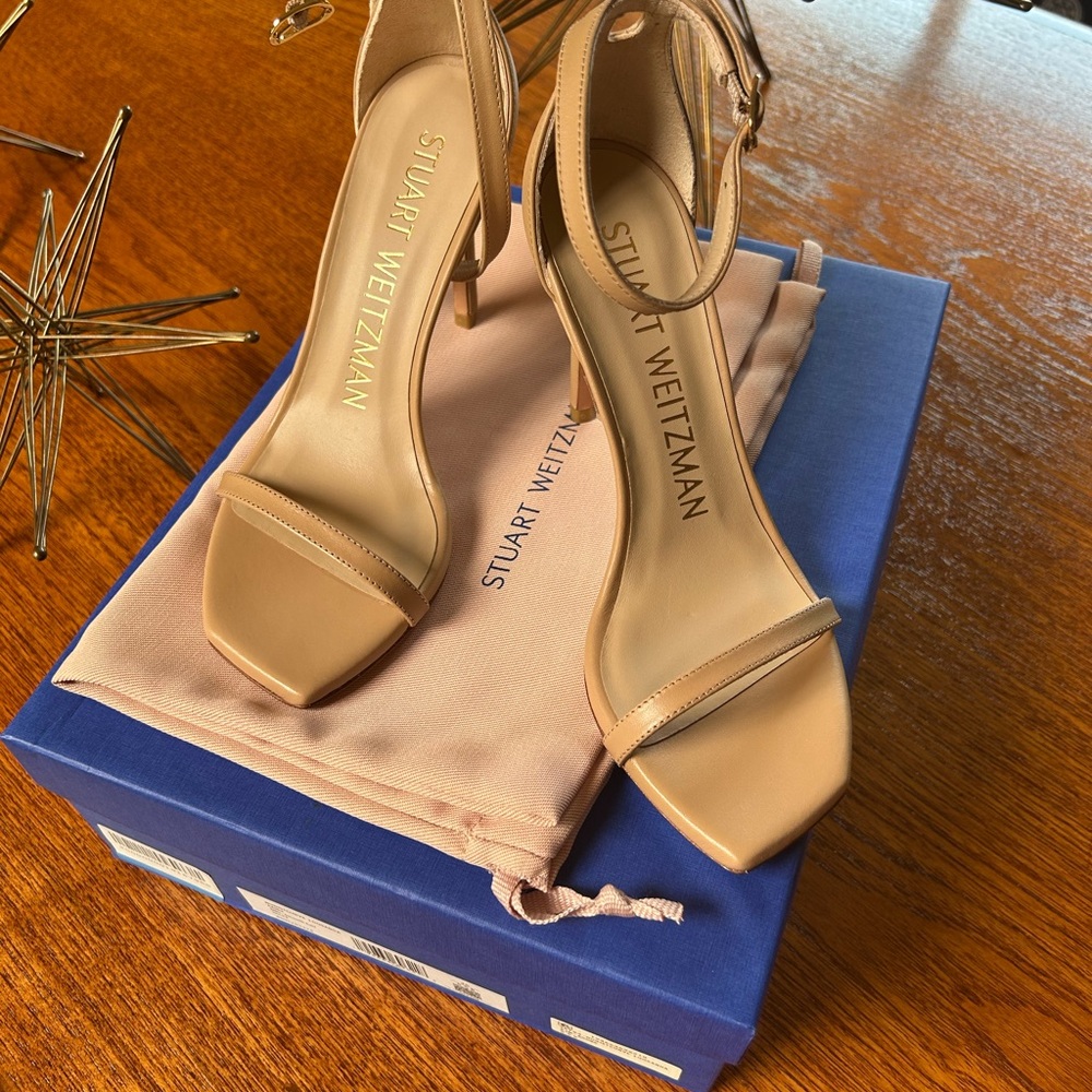 Stuart Weitzman Nude Ankle Strap Heels NWT
